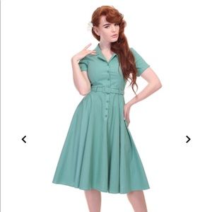 Collectif Caterina swing dress in seafoam green, UK size 10, US size 6.